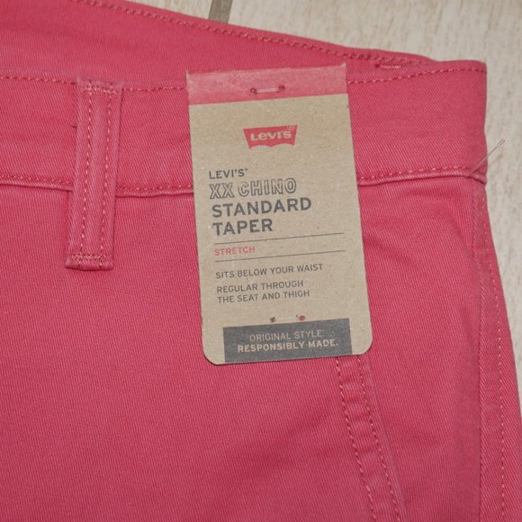 Levis XX Chino Standard Fit Taper Leg Pants Mens Size 32x32 Twill Coral NEW!!!!! - Picture 8 of 10